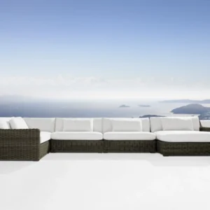 Fabricat Outdoor Three Piece Sectional in Starboard Snow